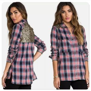 Free People Lil Bit Of Sugar Flannel Shirt